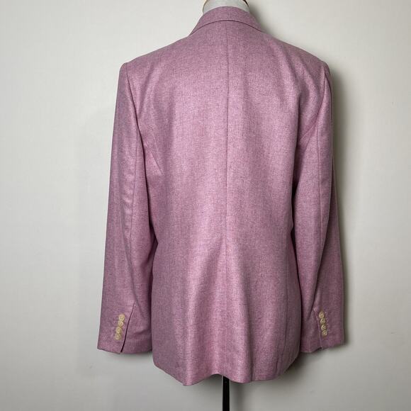 Lands End Womens Wool Silk Linen Blazer Size 10 Purple Classic Preppy Tailored - Picture 2 of 8